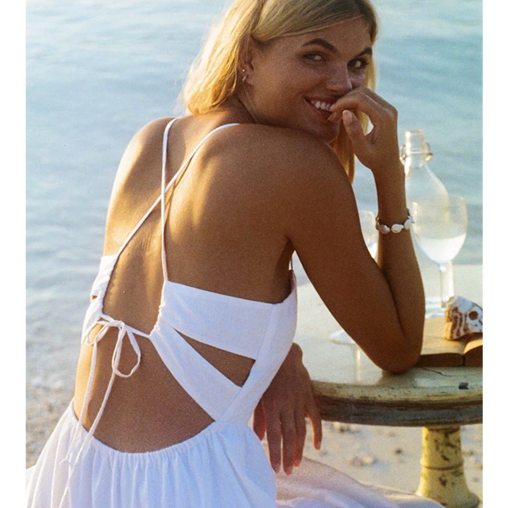 ROVE - JOIE MIDI Dress - white linen cotton